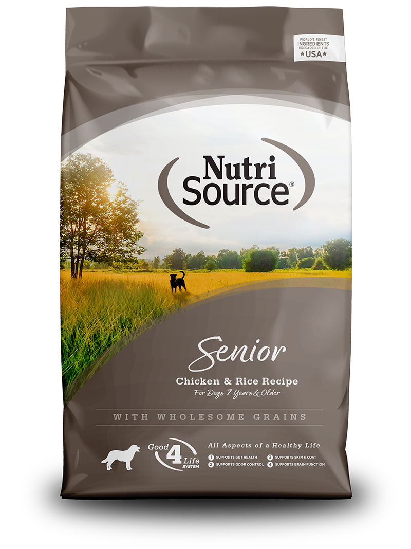 Nutri Source Senior Chicken & Rice Formula Dry Dog Food 15lb