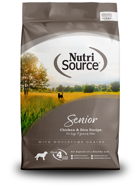 Nutri Source Senior Chicken & Rice Formula Dry Dog Food 15lb
