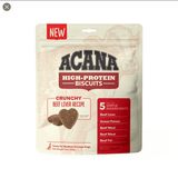 Acana High Protein Biscuits 255g Dog Treats Champion Pet Foods Crunchy Beef Liver Recipe - Large 