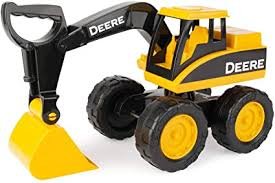 John Deere Big Scoop Excavator Toy with Tilting Dump Bed & Rolling Wheels