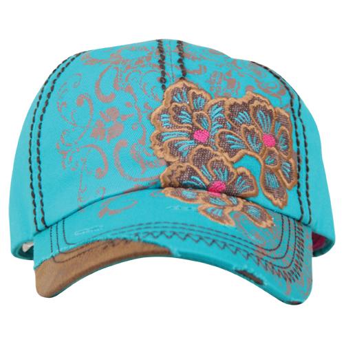Way West Blue Floral Hat hat Trenditions 