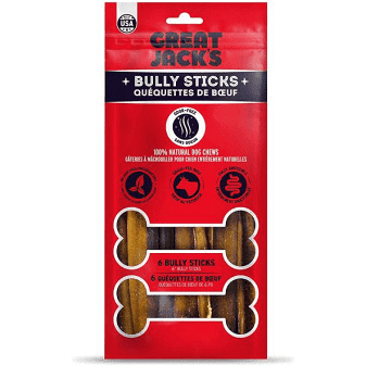 Great Jack's Bully Sticks 12x 6'' Dog Treats Kane Vet Supplies 