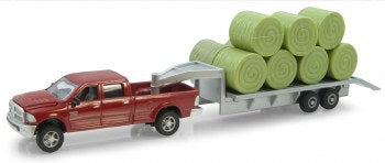 Ram Pick Up With Trailer And Bales