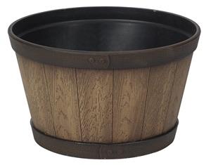 Whiskey Barrel Tennessee Planter, Natural Oak, 15-1/2 in Dia, 12.2 in H Lawn and Garden orgill 
