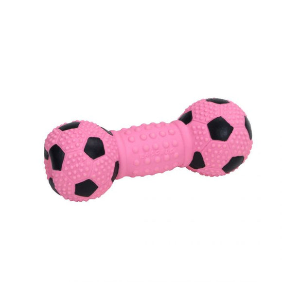 Rascals Pink Latex Soccer Ball Dumbbell Dog Toy