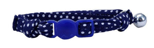 Li’l Pals Round Kitten Collar Navy Dots