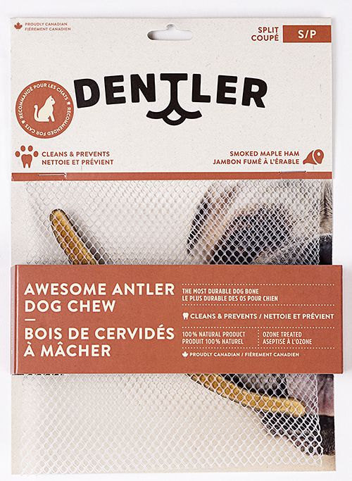 Dentler Awesome Antler Chew Smoked Ham for Dogs and Cats