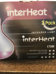 InterHeat 175 Watt infrared Bulb 2 pack Heatbulb Kane Vet Supplies 
