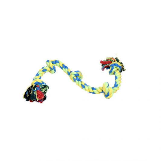 Rascals 5 Knot Yellow Tug Rope Dog Toy