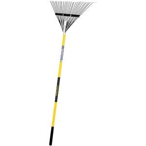 Steel Leaf Rake 26-Tine, Steel Tine, Fiberglass Handle Lawn and Garden orgill 