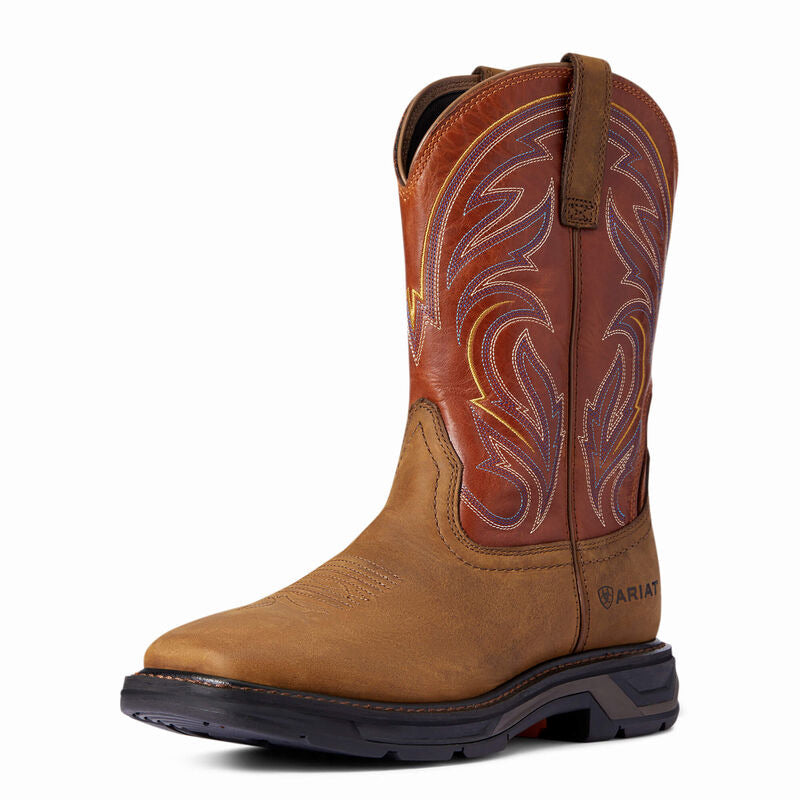 WorkHog XT Cottonwood Work Boot dark earth /brick