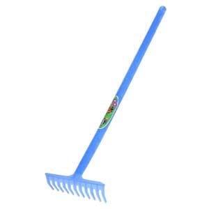 Kid's Garden Rake, 9 in W Head, 11-Tine, Poly Head, Poly Handle - Yellow Lawn and Garden orgill 