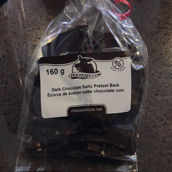 Dark chocolate salty pretzel bark