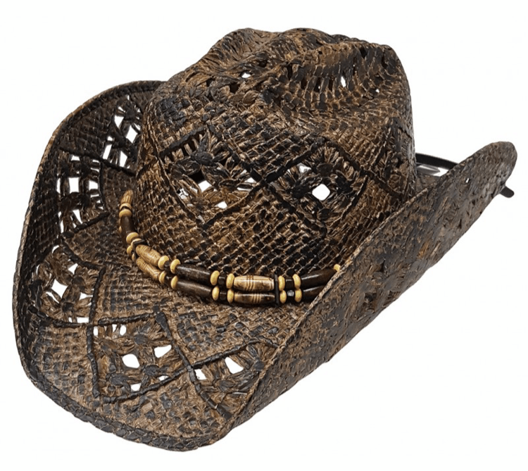 Modestone Unisex Straw Cowboy Hat Brown Dark Brown KB Depot Express 