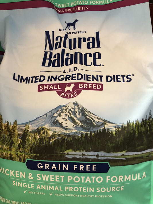 Natural Balance Dog LID Chicken & Sweet Potato Small Breed Bites Formula 4.5LB Dog Food Natural Balance 