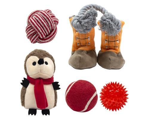 5CT Holiday Gift Pack for Dogs Dog Toys Lei's Pet 
