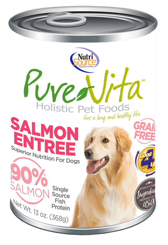 Pure Vita Salmon Entree Grain Free Wet Dog Food 13oz