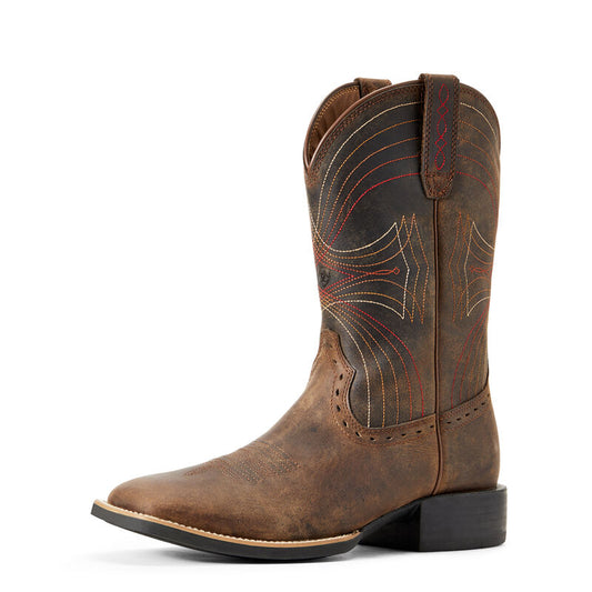 Men's Ariat Sport Wide Square Toe Distressed Brown