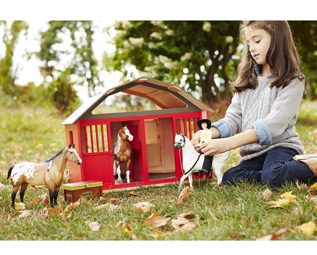 Two-Stall Wood Barn Toy Breyer 